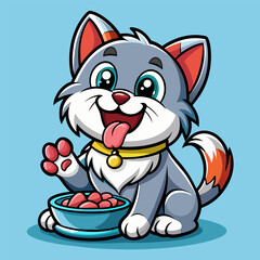 Feeding pleasure: happy pet