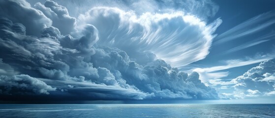 Large Cloud Over Ocean - obrazy, fototapety, plakaty