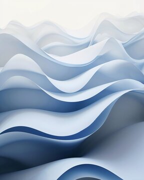 Abstract background with blue silk waves © Spyrydon