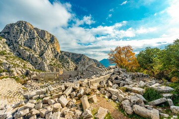 Termessos ancient city the amphitheatre. Termessos is one of Antalya -Turkey's most outstanding...