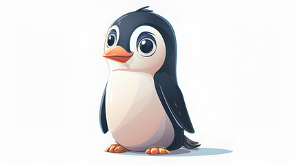 Quirky Cartoon Penguin Isolated