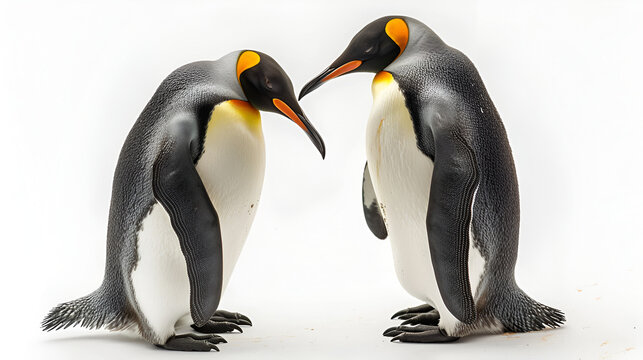 Elegant Penguin Pair Engaged in Graceful Courtship