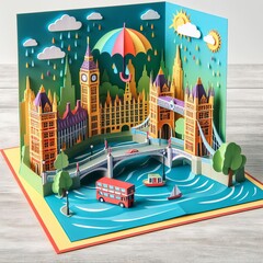 Pop Up Card London in the rain