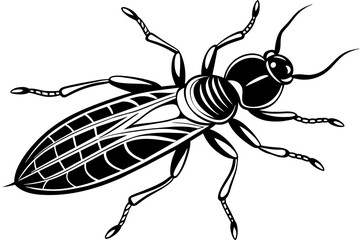 a realistic Termite silhouette vector art Illustration