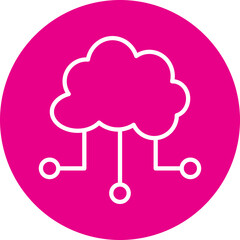 Cloud Based Architecture Line Multi Circle