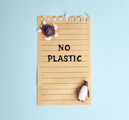 Say No to Plastic message and sea animals 