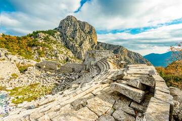 Termessos ancient city the amphitheatre. Termessos is one of Antalya -Turkey's most outstanding...