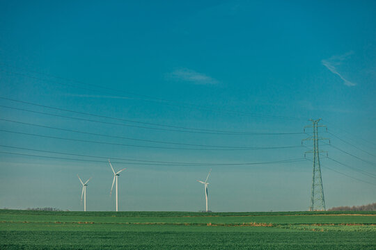 Wind farm in lower silesia, Poland
