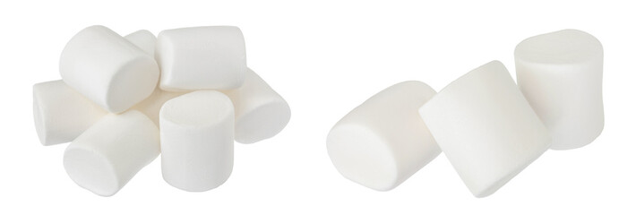 Marshmallow isolated on white background with full depth of field