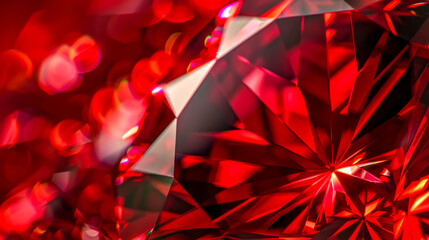 Crimson crystal close-up abstract background