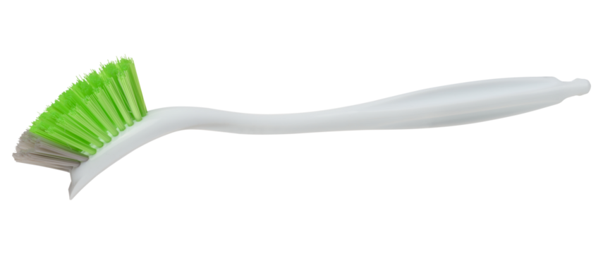 Plastic brush with handle for cleaning