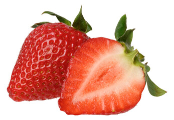Red ripe strawberry on isolated background
