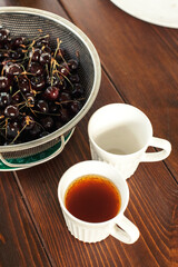 Bowl of Cherries and Tea Cup