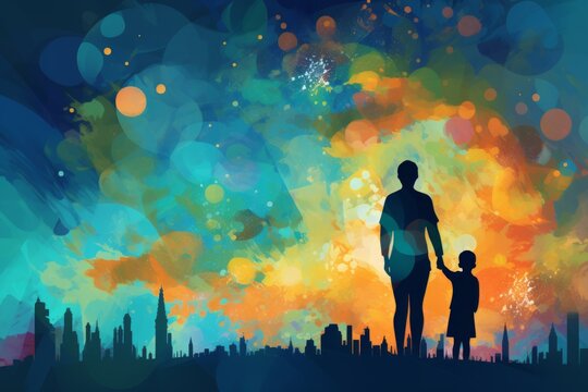 abstract background for Global Intergenerational Week, international Children's Day, National Youth Day, Children’s Week, National Love Our Children Day, Week of the Young Child, Day of the Child - Powered by Adobe