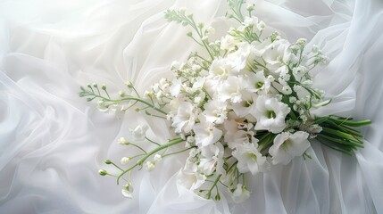 a charming bridal bouquet, exuding elegance and grace, with plenty of open space ideal for text placement or customization.