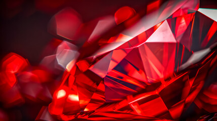 Ruby gemstone close-up with vivid reflections