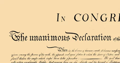 Poster Lieux européens Digital image of written constitution of the United States moving in the screen against beige backgr