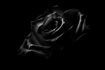 Dark silhouette of a rose