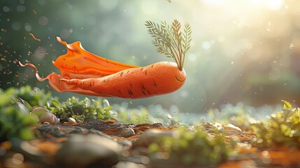 Greeting Card and Banner Design for Social Media or Educational Purpose of National Carrot Day Background