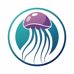 Jellyfish icon for logo Vector Art Dive into Stunning Illustrations