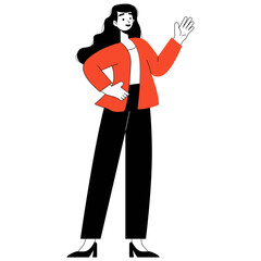 Flat Teacher Illustration