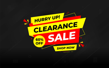 Clearance sale super offer sale banner template. stock clearance background. stock out banner template design for web or social media, Sale special offer. abstract vector design.