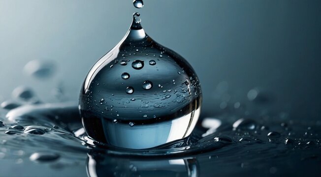 Drop of water close-up. Colorful water drop splash