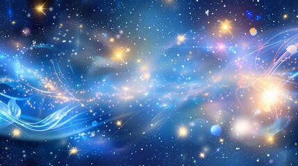 Celestial Orbs Interconnected in a Starlit Sky