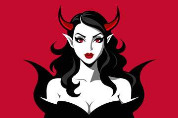 illustration of beautiful lady devil 
