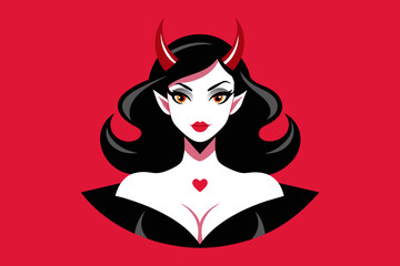 illustration of beautiful lady devil 