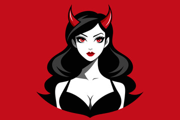 illustration of beautiful lady devil 