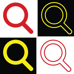 magnifying glass icon set, search bar vector.