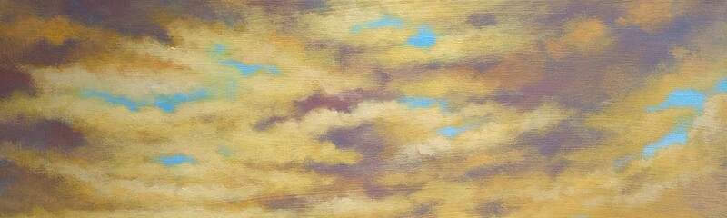 Oil paintings landscape, sky, background with clouds, abstract background - 768249554