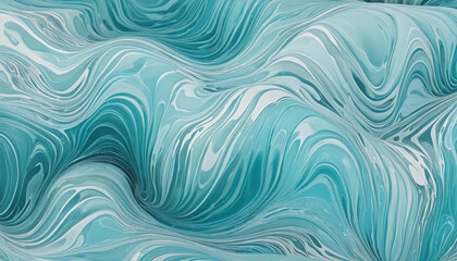 shimmering aquamarine tides frozen in an abstract futuristic 3d texture 