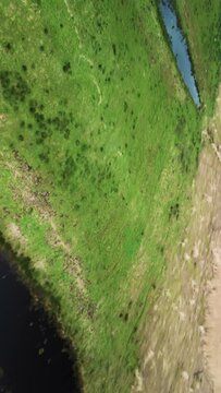 Rotating Aerial Drone Flight Over Marshlands in Northern Germany, 4k