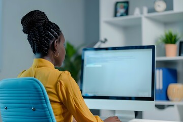 An Indian HR recruiter conducting a virtual job interview with an African candidate through an online platform. Concept Virtual Job Interview, Cross-Cultural Interaction, Remote Recruitment