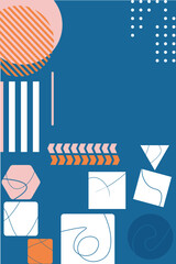 Obraz premium Retro graphic design covers. Cool vintage Geometrical shapes compositions