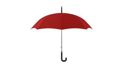 Classic red umbrella or parasol isolated on transparent and white background. Rain concept. 3D render