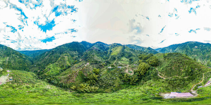 Fotograf&iacute;a A&eacute;rea 360&ordm; monta&ntilde;as cafeteras Colombianas.