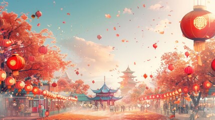 Greeting Card and Banner Design for Social Media or Educational Purpose of Cheng Ming Festival Background
