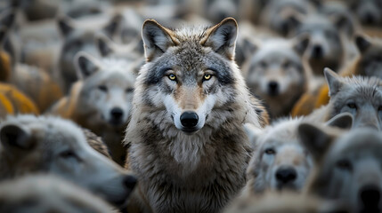 Obraz premium Wolf pretending to be a sheep concept