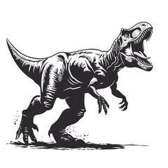 Tyrannosaurus rex isolated on white background. Vector illustration.