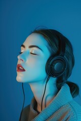 Woman Listening to Music With Closed Eyes