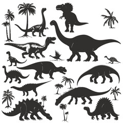 dinosaur icons set on white background. vector illustration. eps 10
