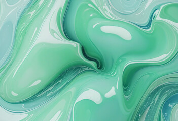 an artistic interplay of mint green and seafoam blue abstract shape