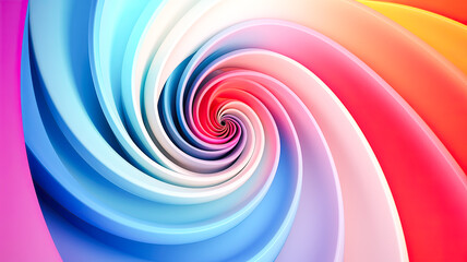 Soothing pastels entwine in dynamic color spiral background.