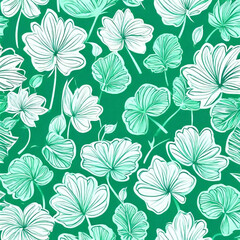 Printable digital seamless floral pattern