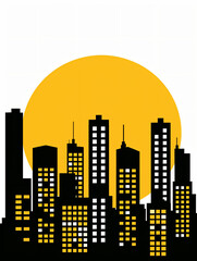 Obraz premium city with sun