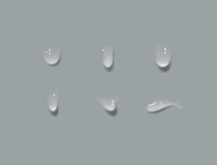 Vector set of realistic water drops..Rain or Steam Through Glass