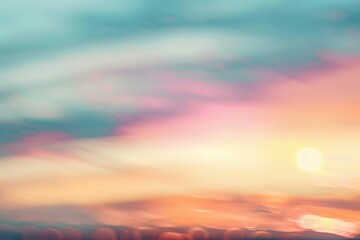 Defocused Sunset Sky Natural Background.